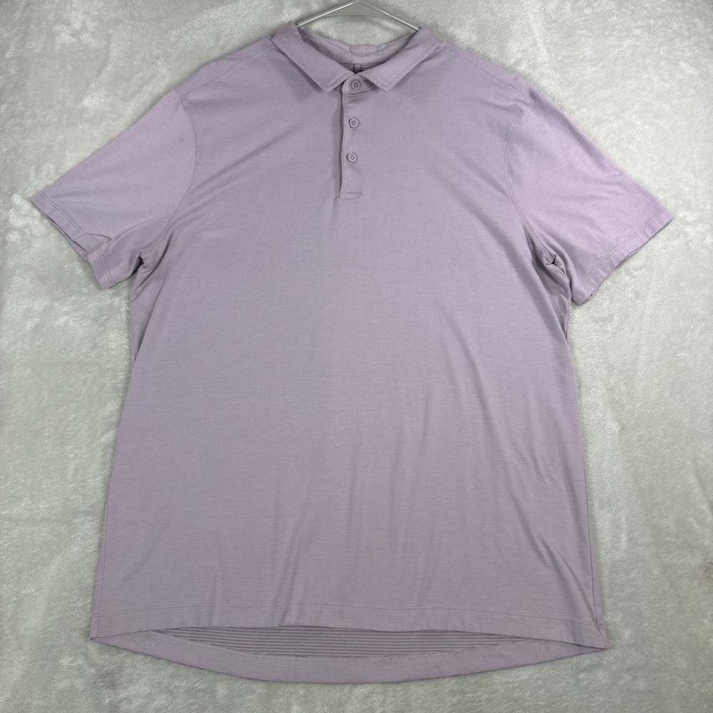 Lululemon Evolution Polo Shirt Men's XL Lotus Lavender  Short Sleeve Adult Golf